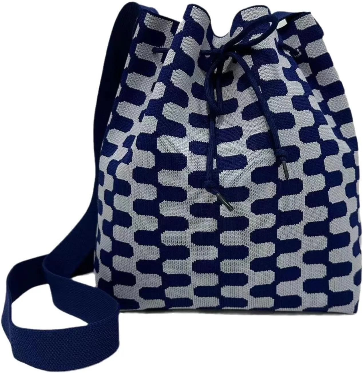 12.6 * 10.24 * 3.94 Inch Printed Knitted Tote Bag With Large Capacity Printed Fashionable Single Shoulder Bucket Bag For Work, Shopping, Diagonal Cross Shoulder Bag