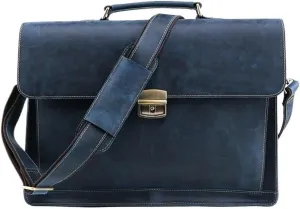 15.6 Inch Leather Business Travel Bag Vintage Waterproof Messenger Briefcase Men Vacation Office with Lockable