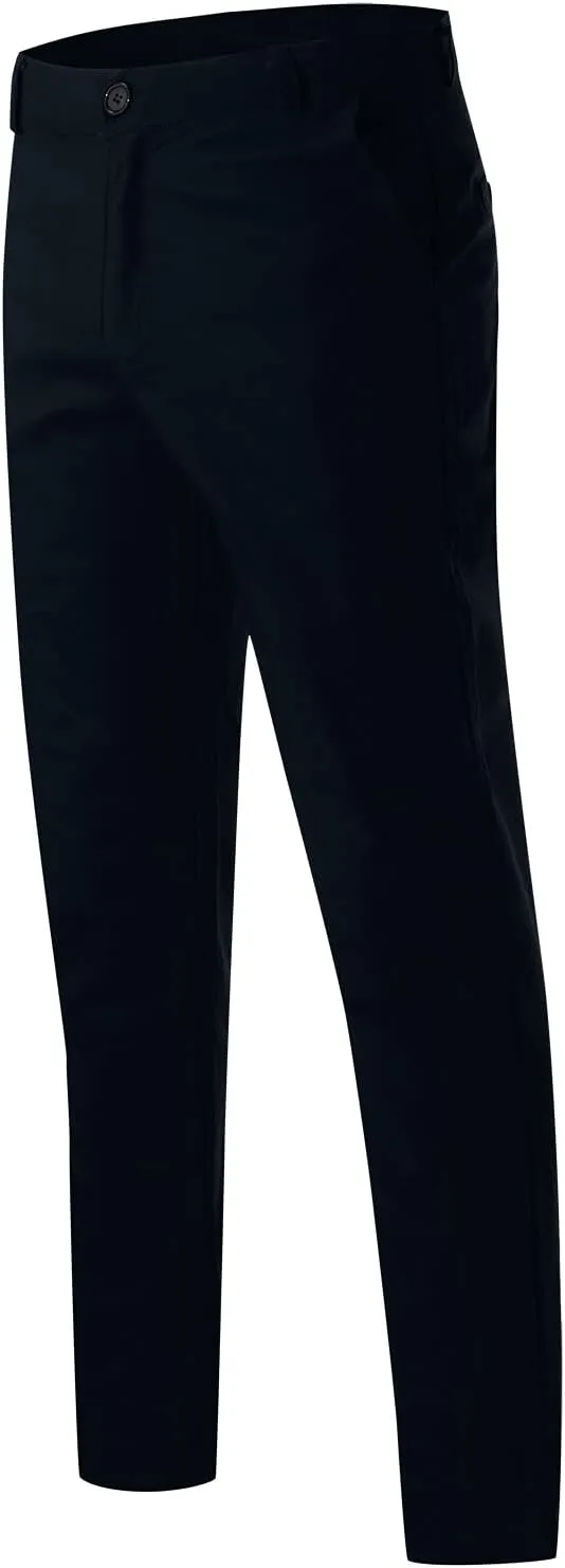 2021 Mens Chino Fit Flat Front Dress Pants Casual Cotton Jeans Slim Fit Skinny Stretchy Slacks Tapered Trousers