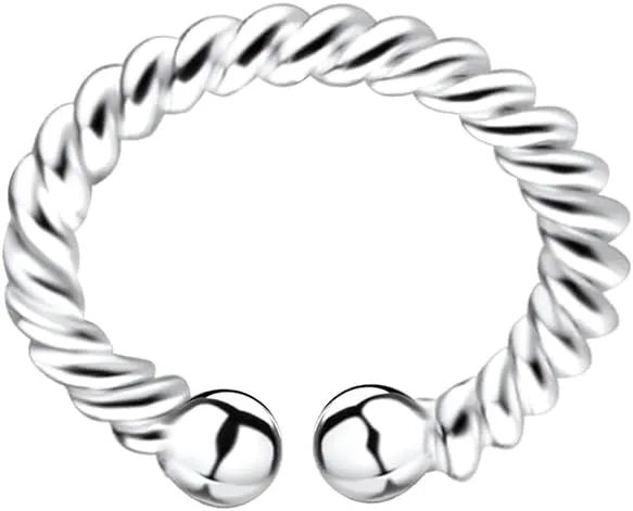 925 Sterling Silver Twist Rope Ear Cuffs