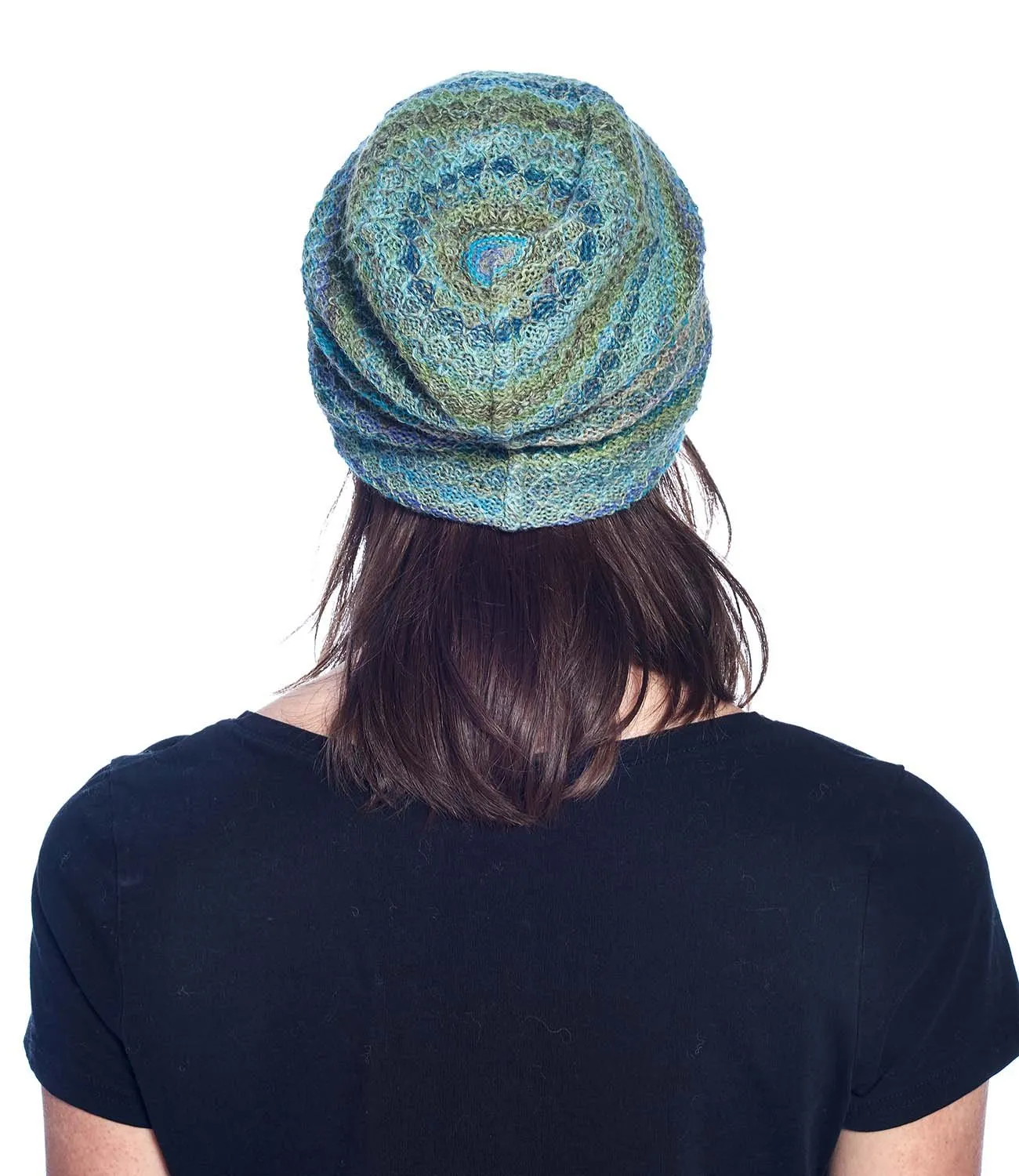 Alpaca Beanie Hat - Printed - Seaweed