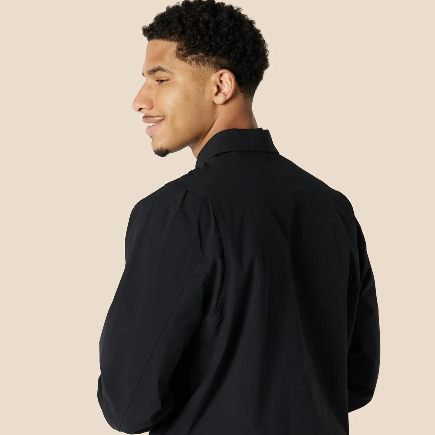 Amazon Essentials Men's Relaxed-Fit Lightweight Stretch Zip-Up Bomber Jacket