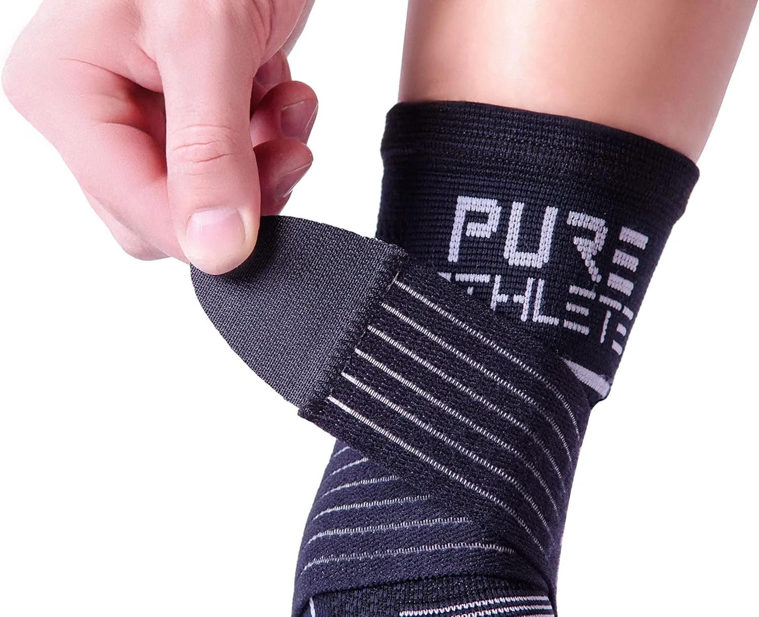 Ankle Brace Support Stabilizer  Compression Sleeve, Adjustable  Great for Running, Tennis, Sprains, Volleyball