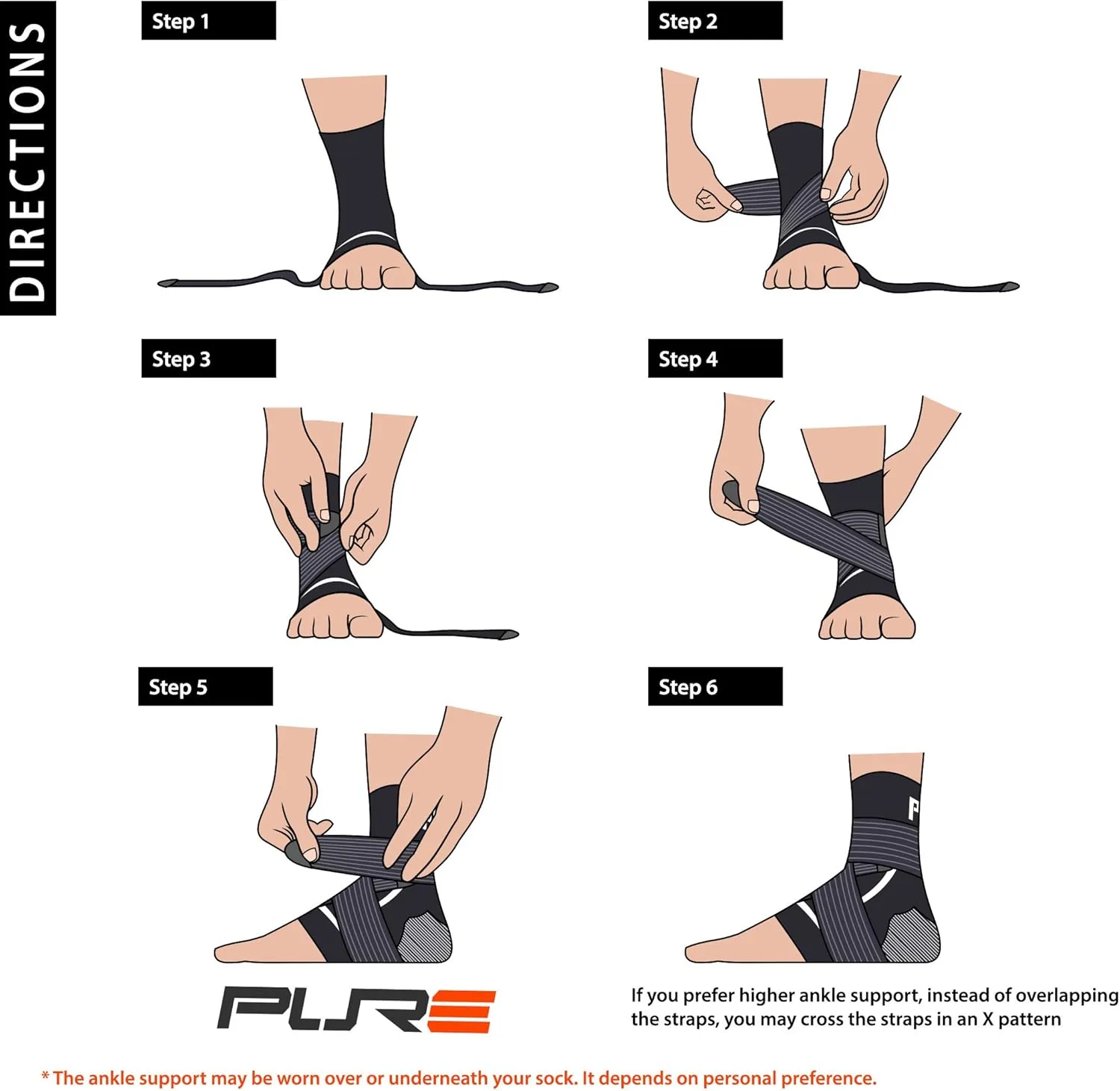 Ankle Brace Support Stabilizer  Compression Sleeve, Adjustable  Great for Running, Tennis, Sprains, Volleyball