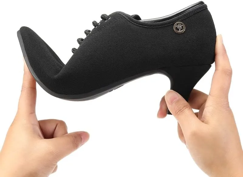 AOQUNFS Women Latin Ballroom Dance Shoes Lace-up Modern Salsa Practice Dance Shoes,Model ZYX305