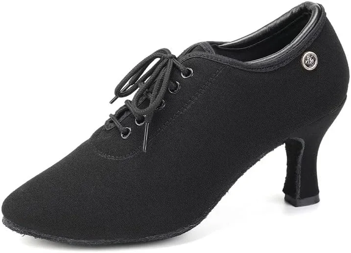 AOQUNFS Women Latin Ballroom Dance Shoes Lace-up Modern Salsa Practice Dance Shoes,Model ZYX305