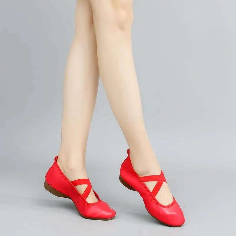 AOQUNFS Womens Latin Dance Shoes Close Toe Ballroom Dance Practice Shoes