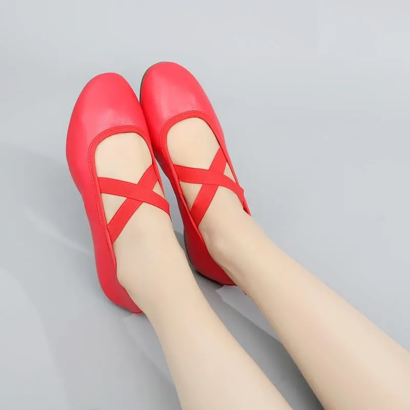 AOQUNFS Womens Latin Dance Shoes Close Toe Ballroom Dance Practice Shoes