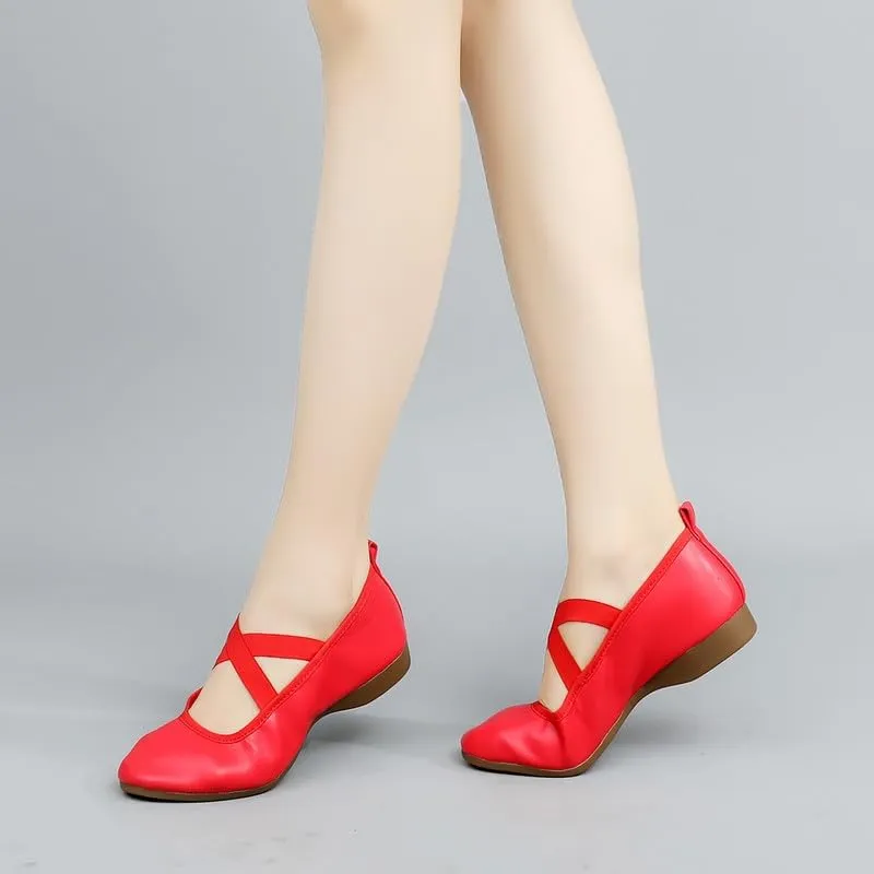 AOQUNFS Womens Latin Dance Shoes Close Toe Ballroom Dance Practice Shoes