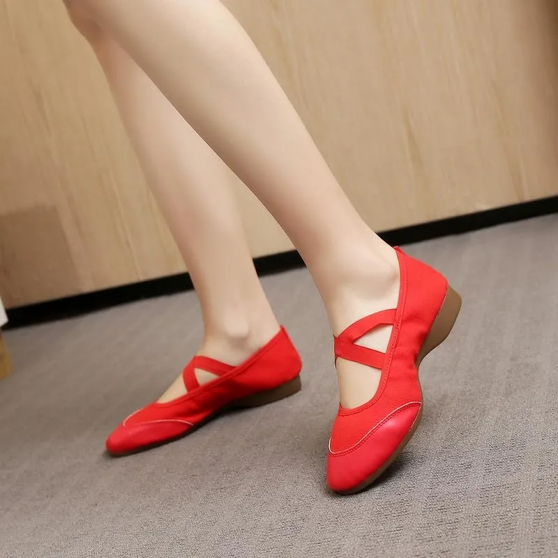 AOQUNFS Womens Latin Dance Shoes Close Toe Ballroom Dance Practice Shoes
