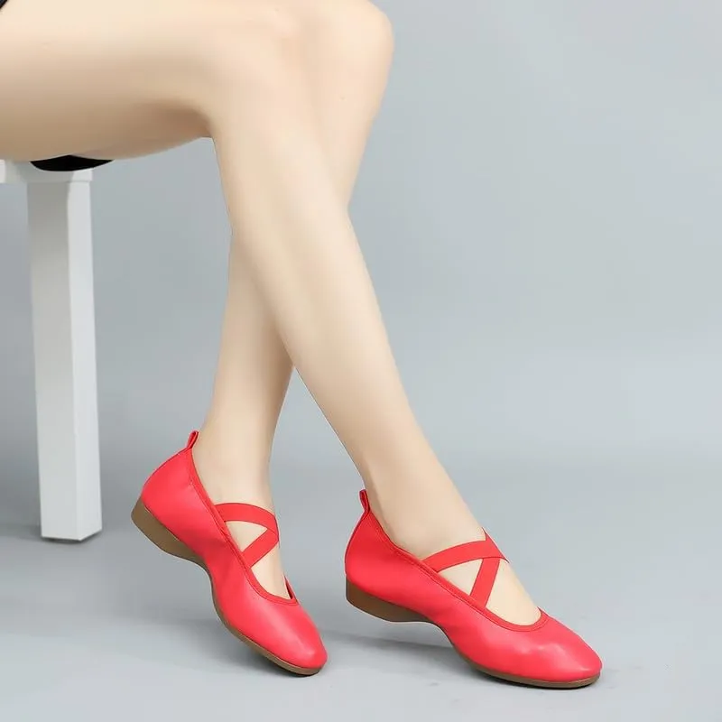 AOQUNFS Womens Latin Dance Shoes Close Toe Ballroom Dance Practice Shoes