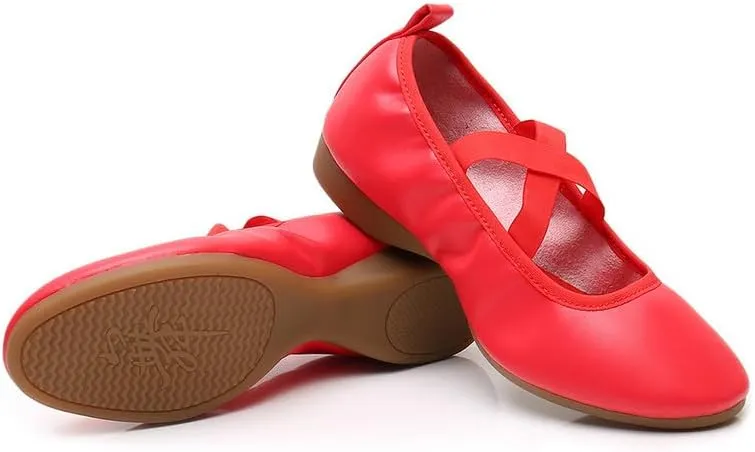 AOQUNFS Womens Latin Dance Shoes Close Toe Ballroom Dance Practice Shoes
