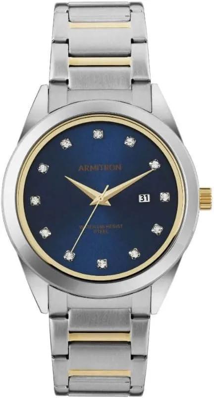 Armitron Men's Genuine Crystal Accented Date Function Bracelet Watch, 20/5455