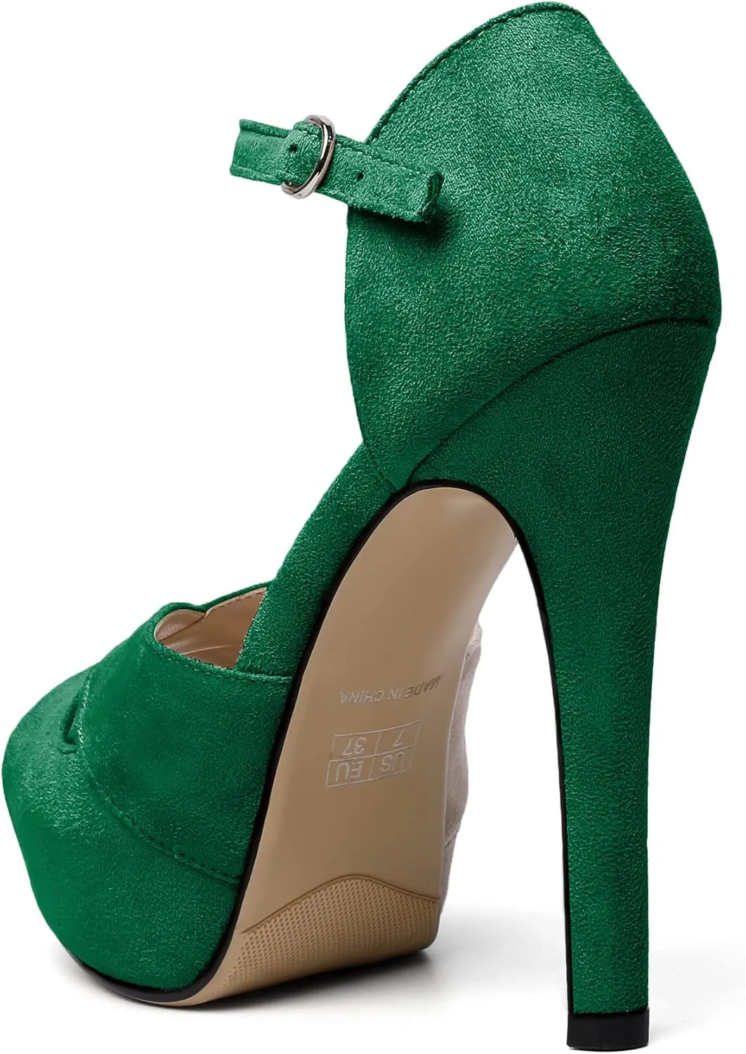 AUMOTED Women Peep Open Toe Platform Sandals Stiletto High Heels Ankle Strap Wedding Party Dress Shoes 4.7 Inches