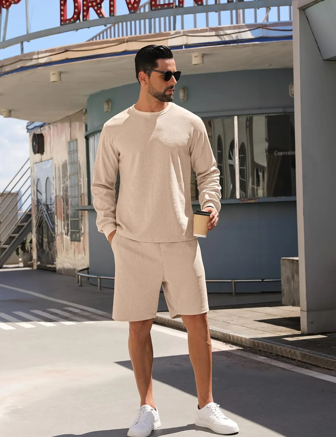 Babioboa Men's Short Sleeve Tracksuit Summer T Shirt & Shorts set 2 Pockets Oversize Two Piece Casual Daily Duty-off