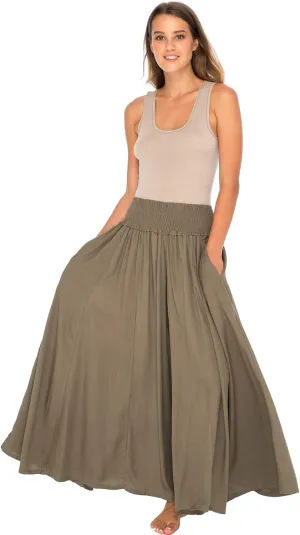 Back From Bali Womens Boho Wide Leg Palazzo Pants Smocked Waist Harem Lounge Loose Summer Beach Pants