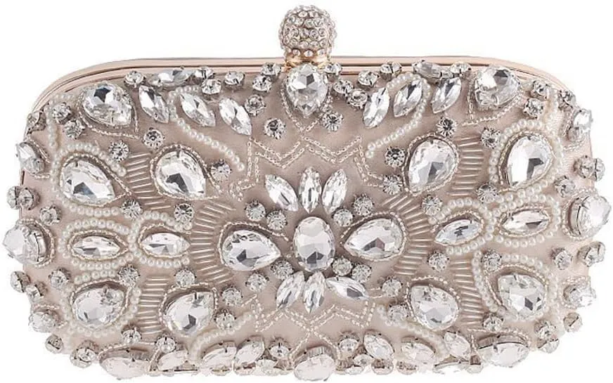Bag Women Hand Beaded Cross Evening Bag Dress Evening Bag Clutch(E)