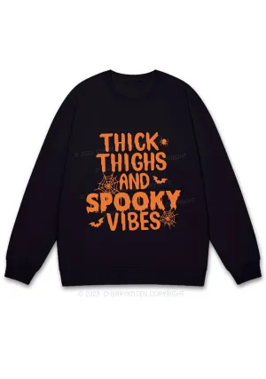 Bat Spider Spooky Vibes Halloween Y2K Sweatshirt Cherrykitten