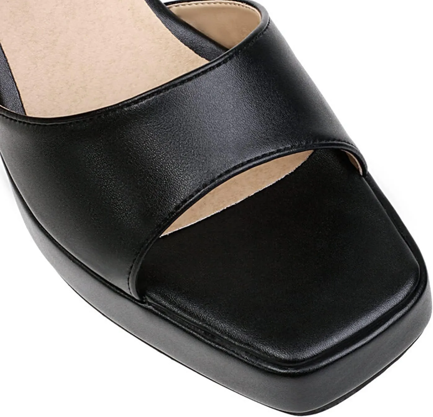 bbruriy Heels for Women Block Chunky Platform High Heels Square Open Toe Fashion Wedding Party Evening Prom Dance Ankle Strap Dress Pump Sandals Shoes