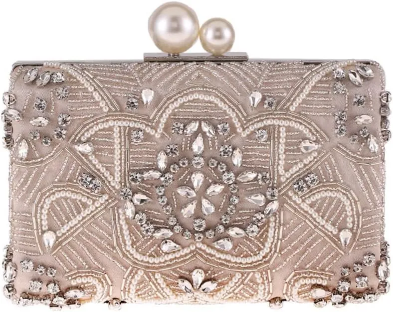 Beaded Bag Clutch Bag Hundred Evening Party Bag Evening Dress Bag Small Square Bag(E)