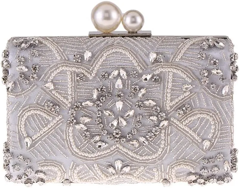 Beaded Bag Clutch Bag Hundred Evening Party Bag Evening Dress Bag Small Square Bag(E)
