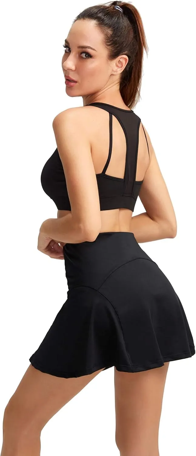 Big Girl's High Waist Golf Skirt Womens Pleated Running Tennis Athletic Skort