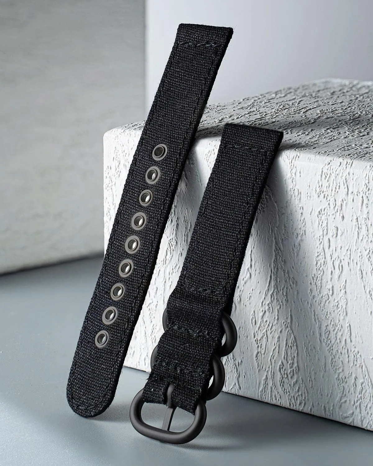 BINLUN Canvas Watch Bands Replacement Sail Cloth Cotton Fabric Watch Straps Soft Quick Release Watchbands in Black Khaki Army Green Blue with Black/Silver Buckle for Men Women 18/20/22/24mm