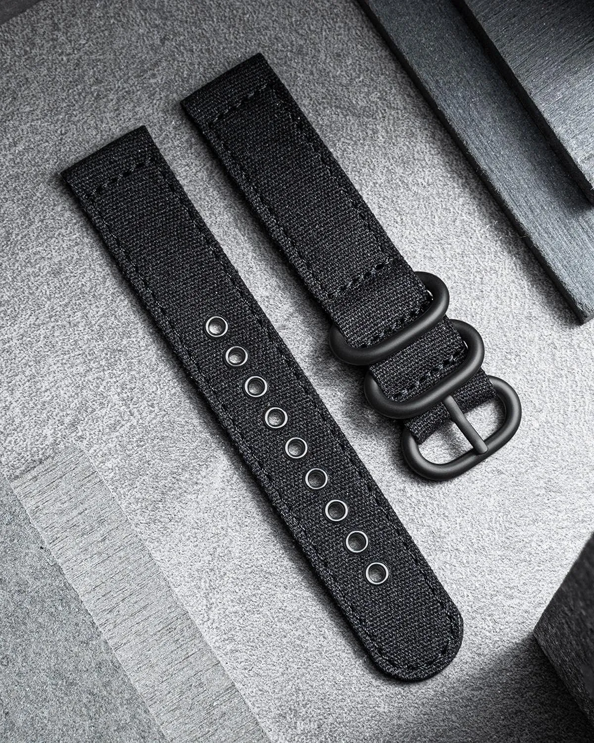 BINLUN Canvas Watch Bands Replacement Sail Cloth Cotton Fabric Watch Straps Soft Quick Release Watchbands in Black Khaki Army Green Blue with Black/Silver Buckle for Men Women 18/20/22/24mm
