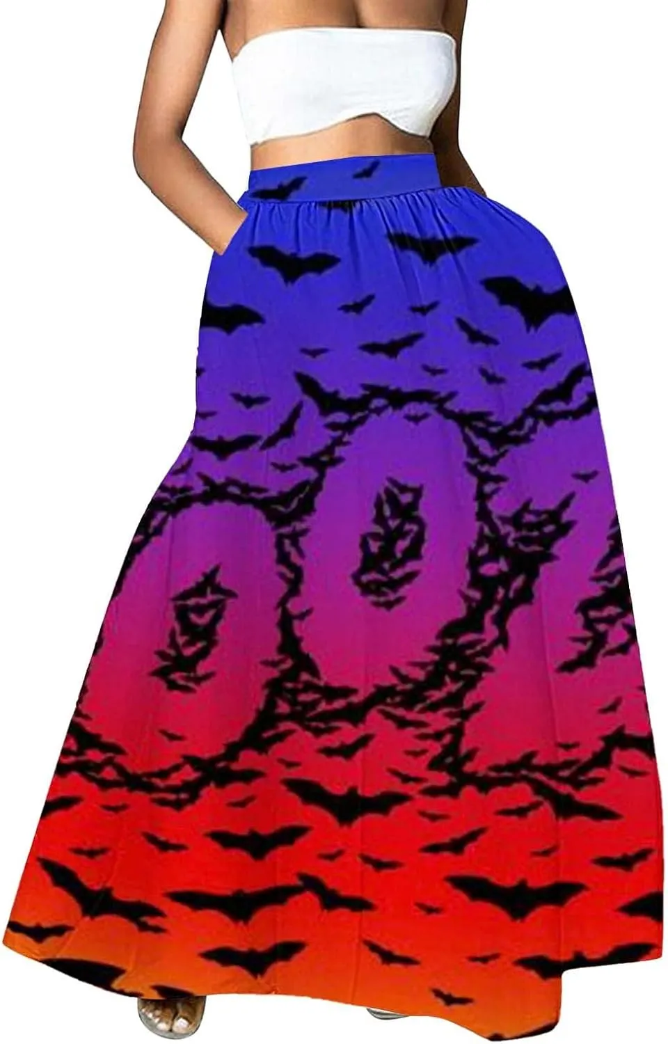 Black Tutu Skirt for Women Waist Party Beach Pocket Long Maxi Skirt Halloween Black Skirt Set Women Tutu Skirt