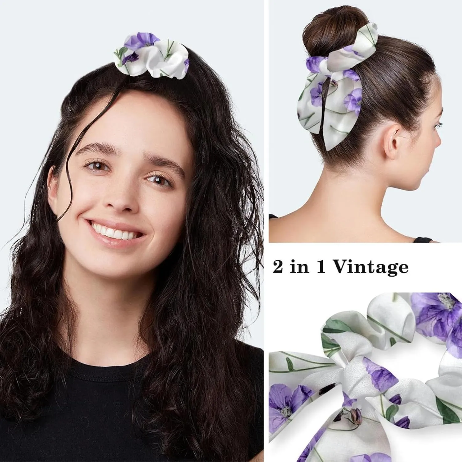 Blue Aesthetic Leaves Scrub Caps Surgical Women with Button Adjustable Hats Surgical Caps with Scrunchie for Women