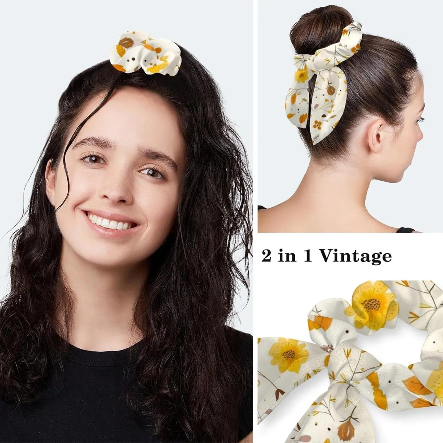 Blue Aesthetic Leaves Scrub Caps Surgical Women with Button Adjustable Hats Surgical Caps with Scrunchie for Women