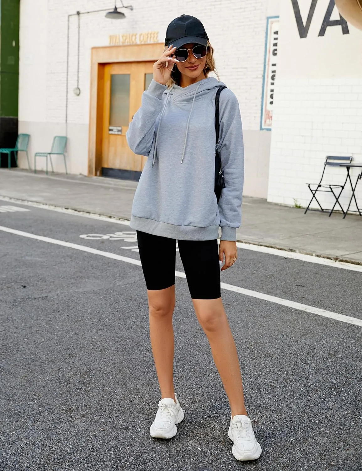 BMJL Womens Quarter Zip Pullover Oversized Hoodies Sweatshirts With Pocket 2023 Trendy Fall Clothes