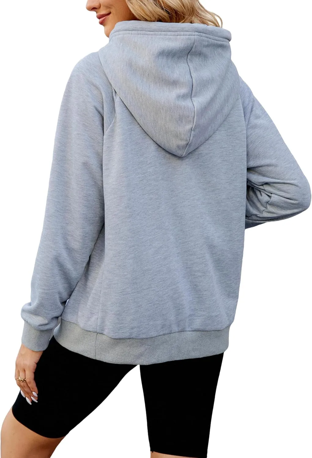BMJL Womens Quarter Zip Pullover Oversized Hoodies Sweatshirts With Pocket 2023 Trendy Fall Clothes