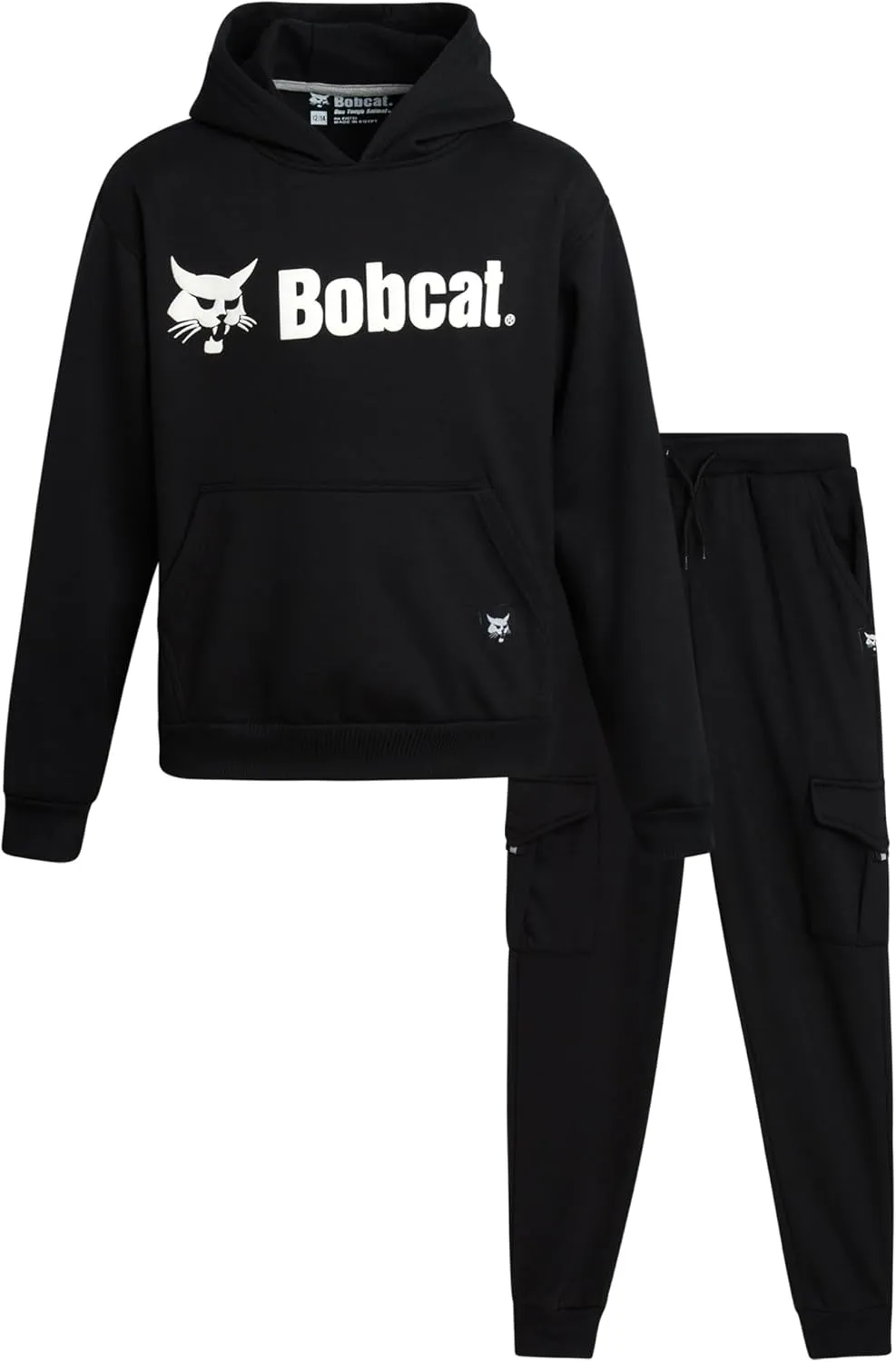 Bobcat Boys' Sweatsuit Set - 2 Piece Fleece Hoodie Sweatshirt and Cargo Jogger Pants - Active Matching Sets for Boys (8-18)