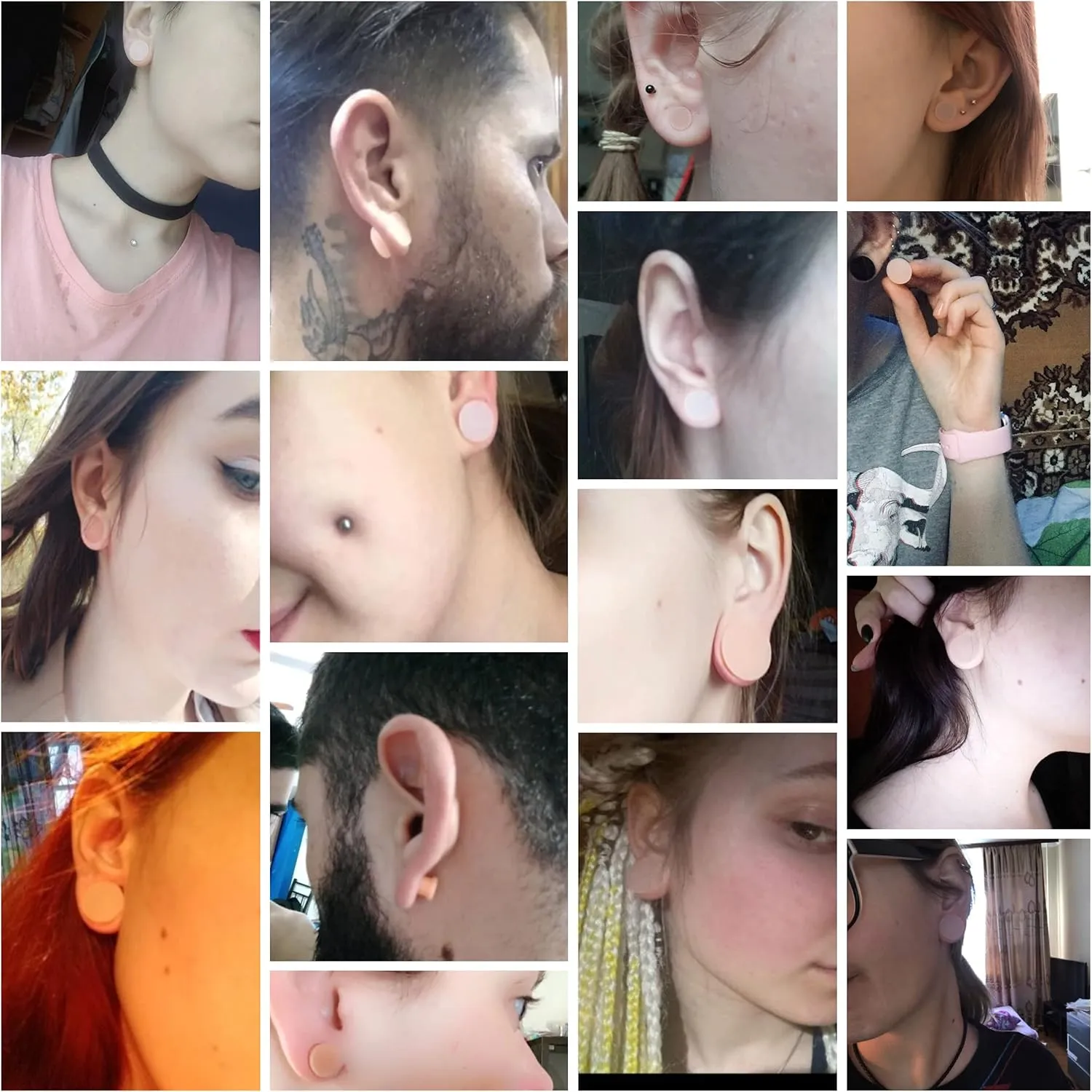 Brokkr Silicone Pair Flesh Skin Tone Ear Plugs Tunnels Gauges Multiple Shades