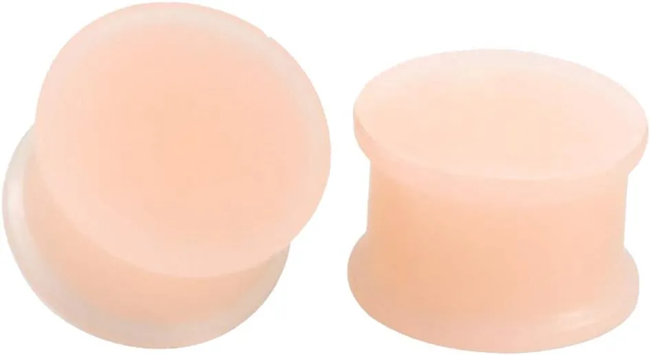 Brokkr Silicone Pair Flesh Skin Tone Ear Plugs Tunnels Gauges Multiple Shades