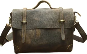 Business Travel Vacation Leather Bag Men 15 Inch Vintage Messenger Briefcase Waterproof Office Anti Theft