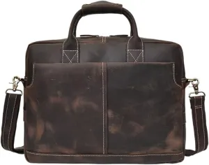 Business Travel Vacation Work Bag for Men Vintage Hand Carry on Waterproof Leather Messenger Briefcase