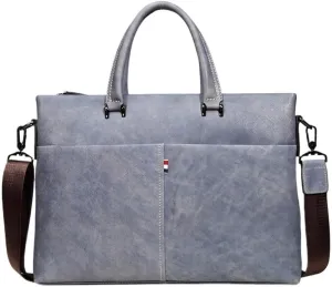 Business Travel Vacation Work Bag Mens Leather Messenger Briefcase Waterproof Vintage Office Laptop Bag