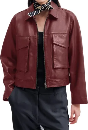 BZB Womens Faux Leather Motorcycle Jacket 2025 Trendy Pockets Bomber Zip Up Cropped Jackets Coat Outerwear