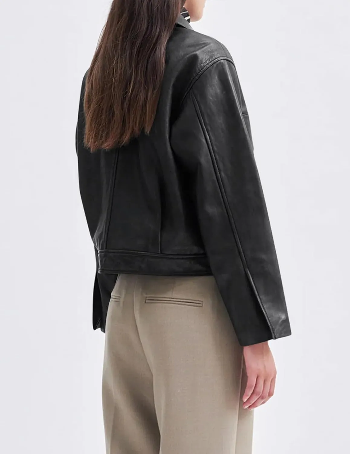 BZB Womens Faux Leather Motorcycle Jacket 2025 Trendy Pockets Bomber Zip Up Cropped Jackets Coat Outerwear