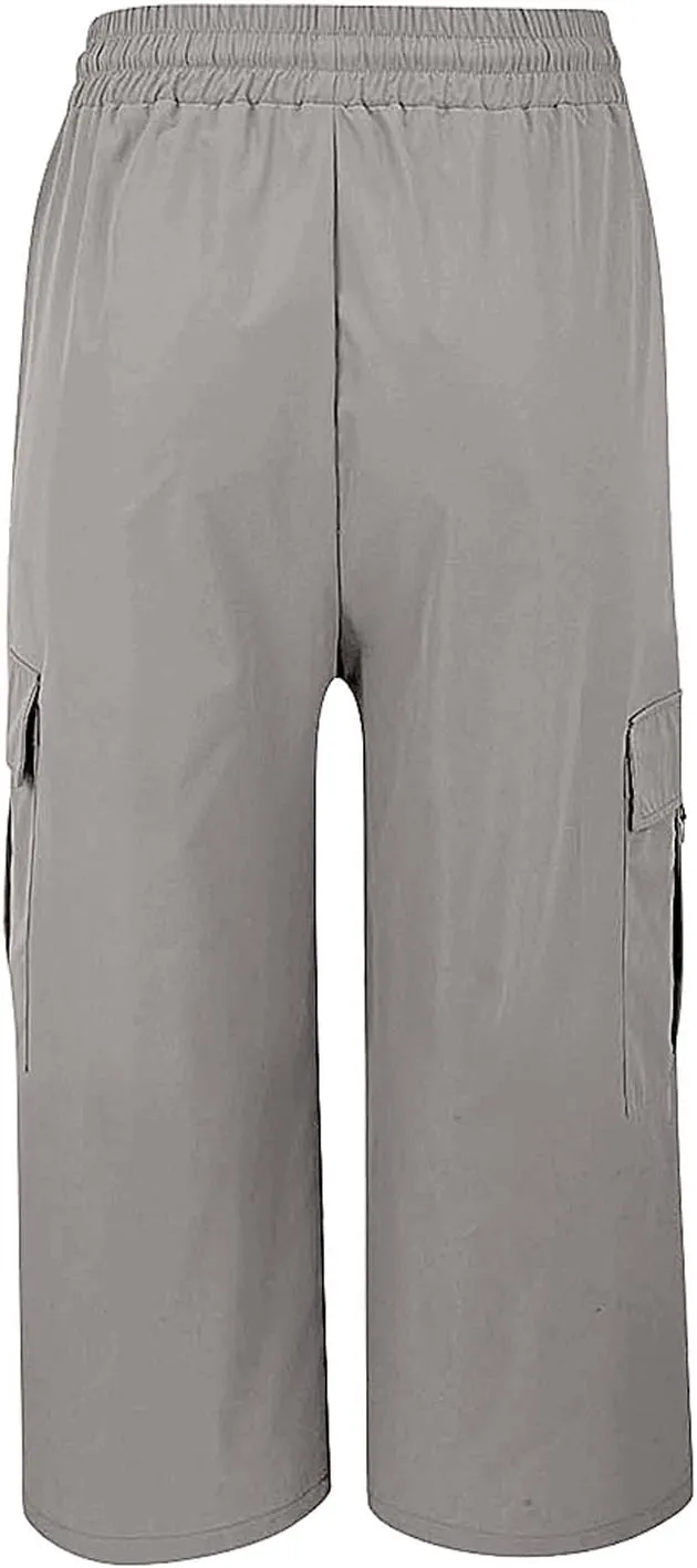Capri Pants for Women UK Summer Quick Dry Cargo Hiking Joggers Lightweight Water Resistant Sweatpants with Pockets