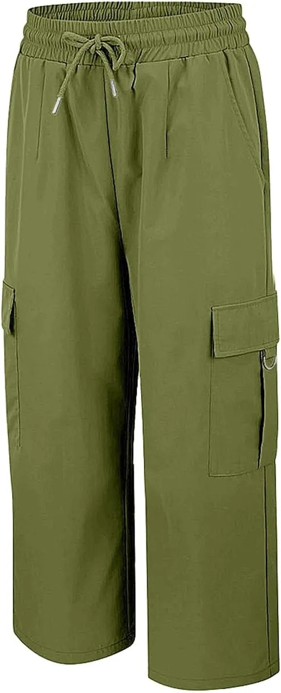 Capri Pants for Women UK Summer Quick Dry Cargo Hiking Joggers Lightweight Water Resistant Sweatpants with Pockets