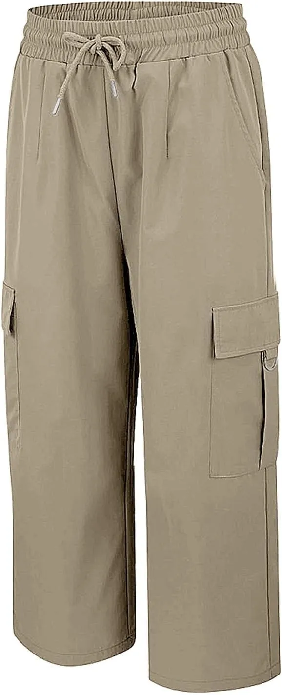 Capri Pants for Women UK Summer Quick Dry Cargo Hiking Joggers Lightweight Water Resistant Sweatpants with Pockets