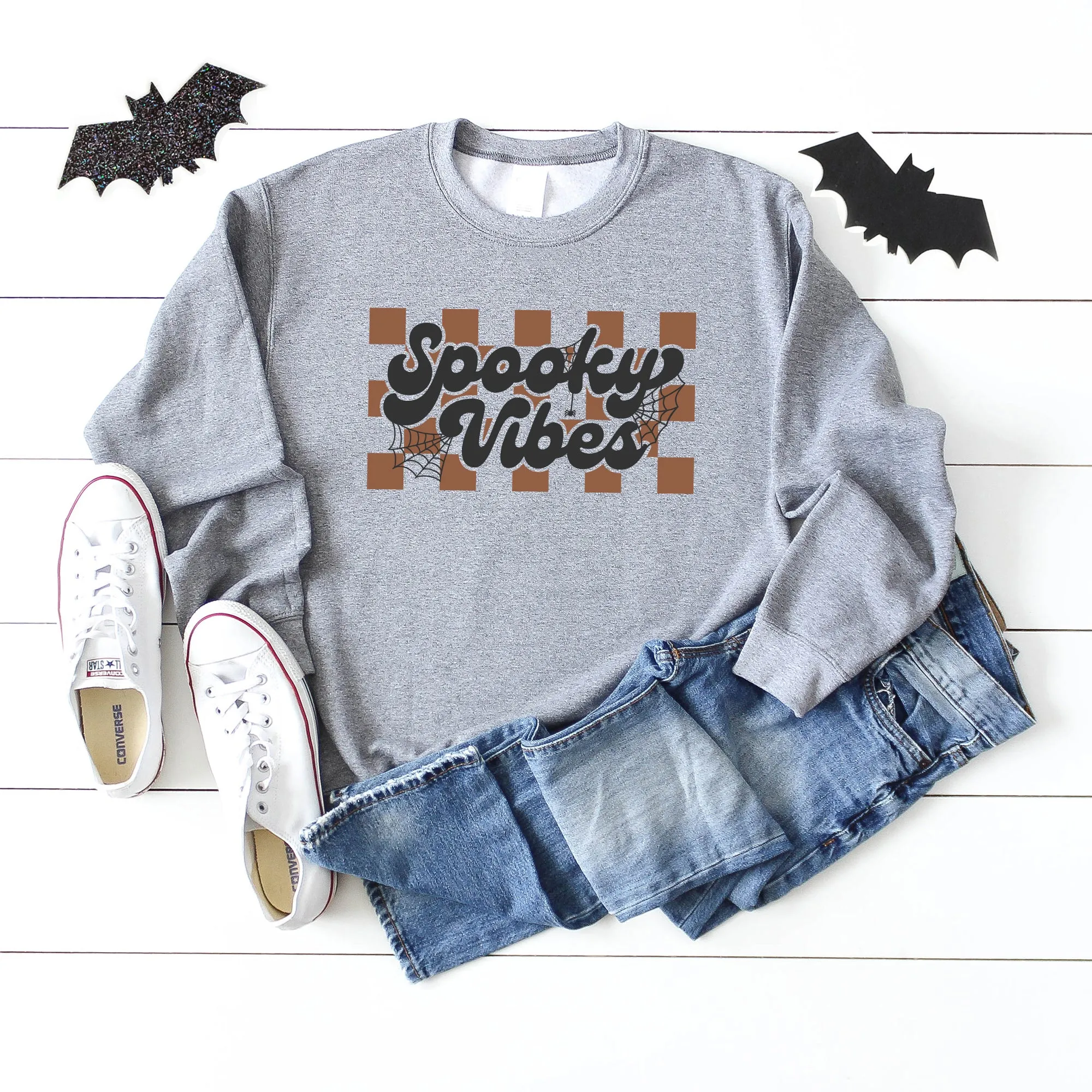 Checkered Spooky Vibes | Sweatshirt
