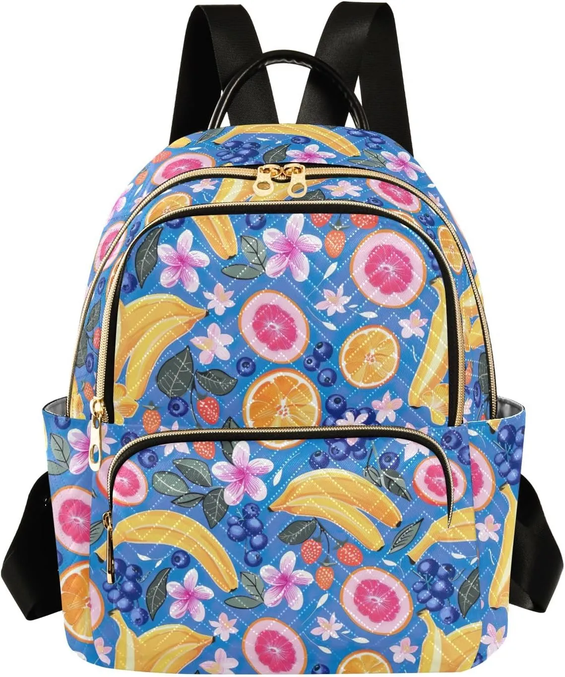 CHIFIGNO Women's Backpack Purse, Travel Lightweight Backpacks Blueberries Bananas Strawberries Cute Backpack Anti-theft Casual Shoulder Bag