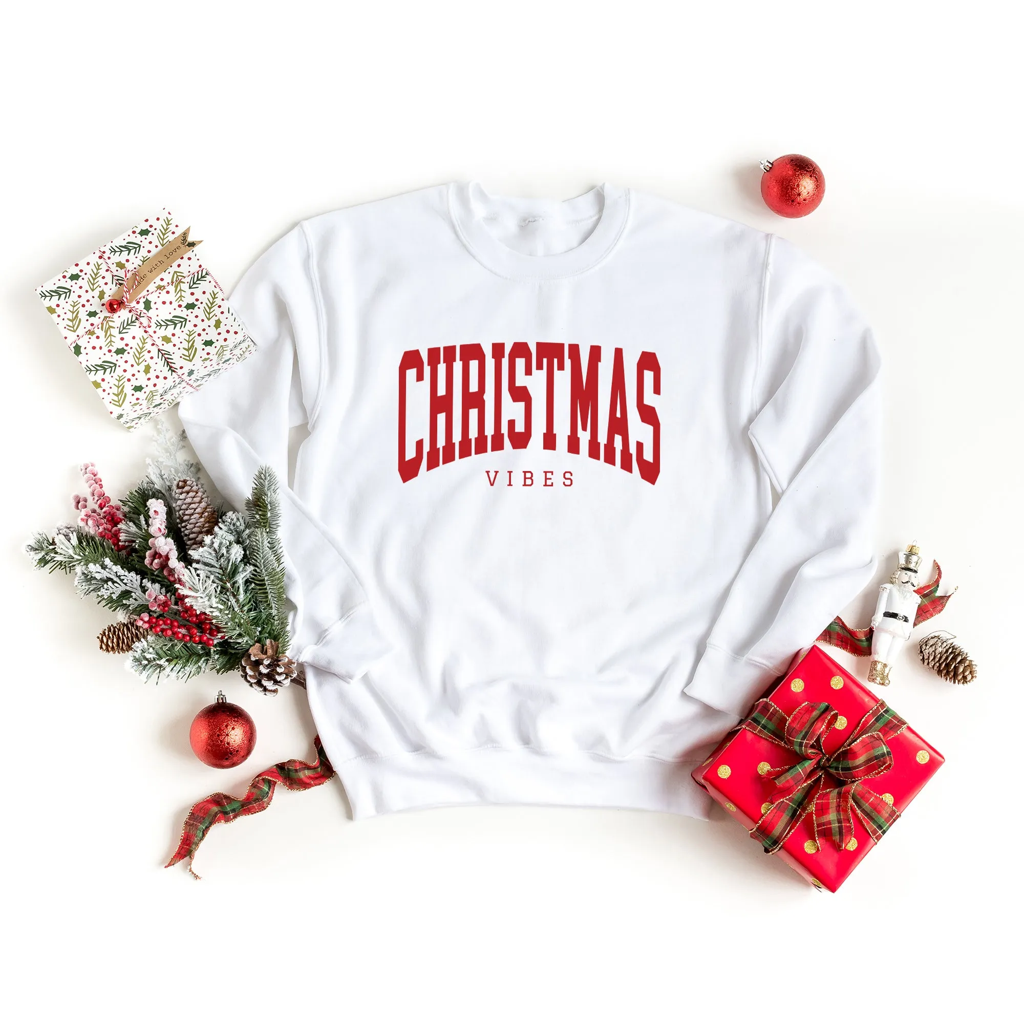 Christmas Vibes Varsity | Sweatshirt