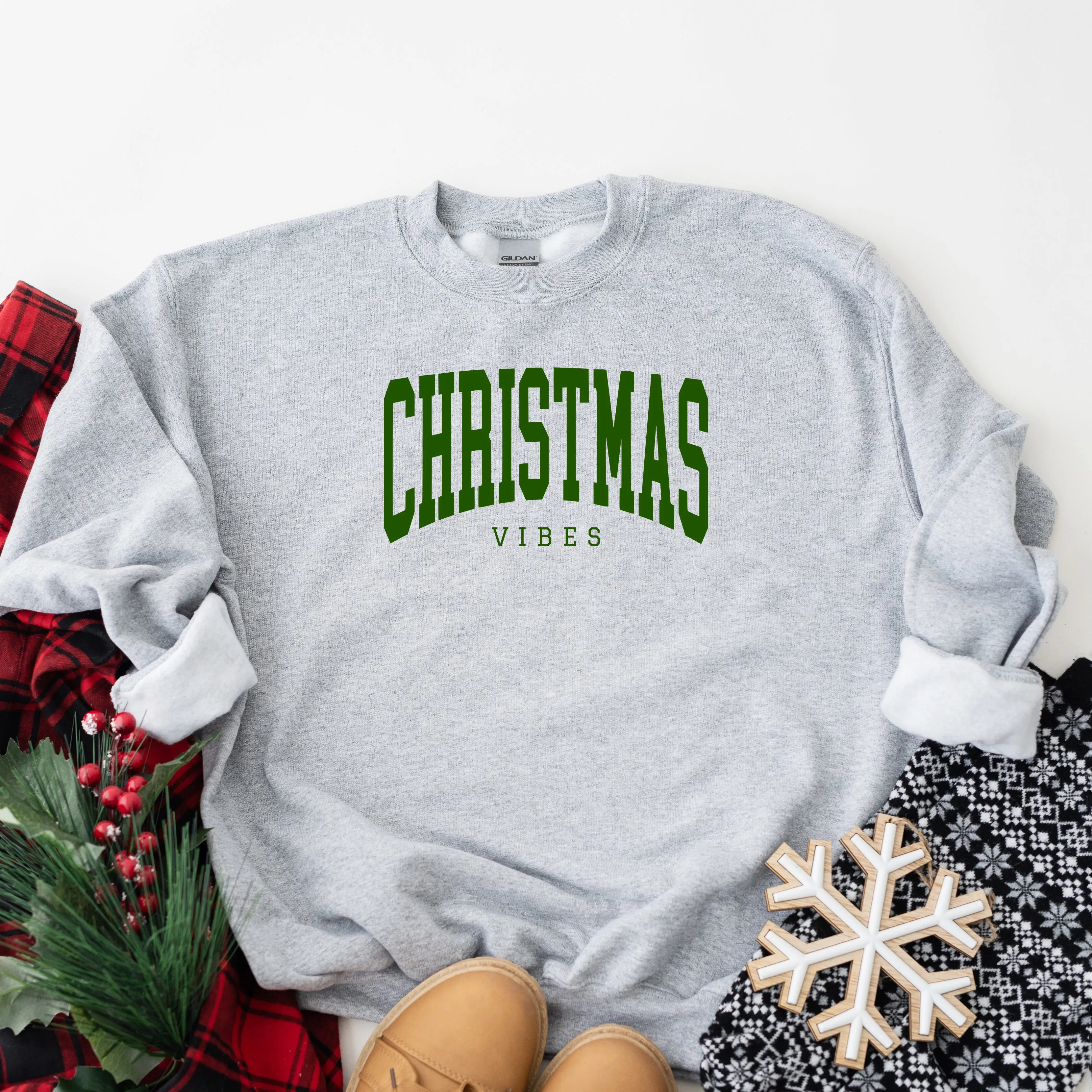 Christmas Vibes Varsity | Sweatshirt