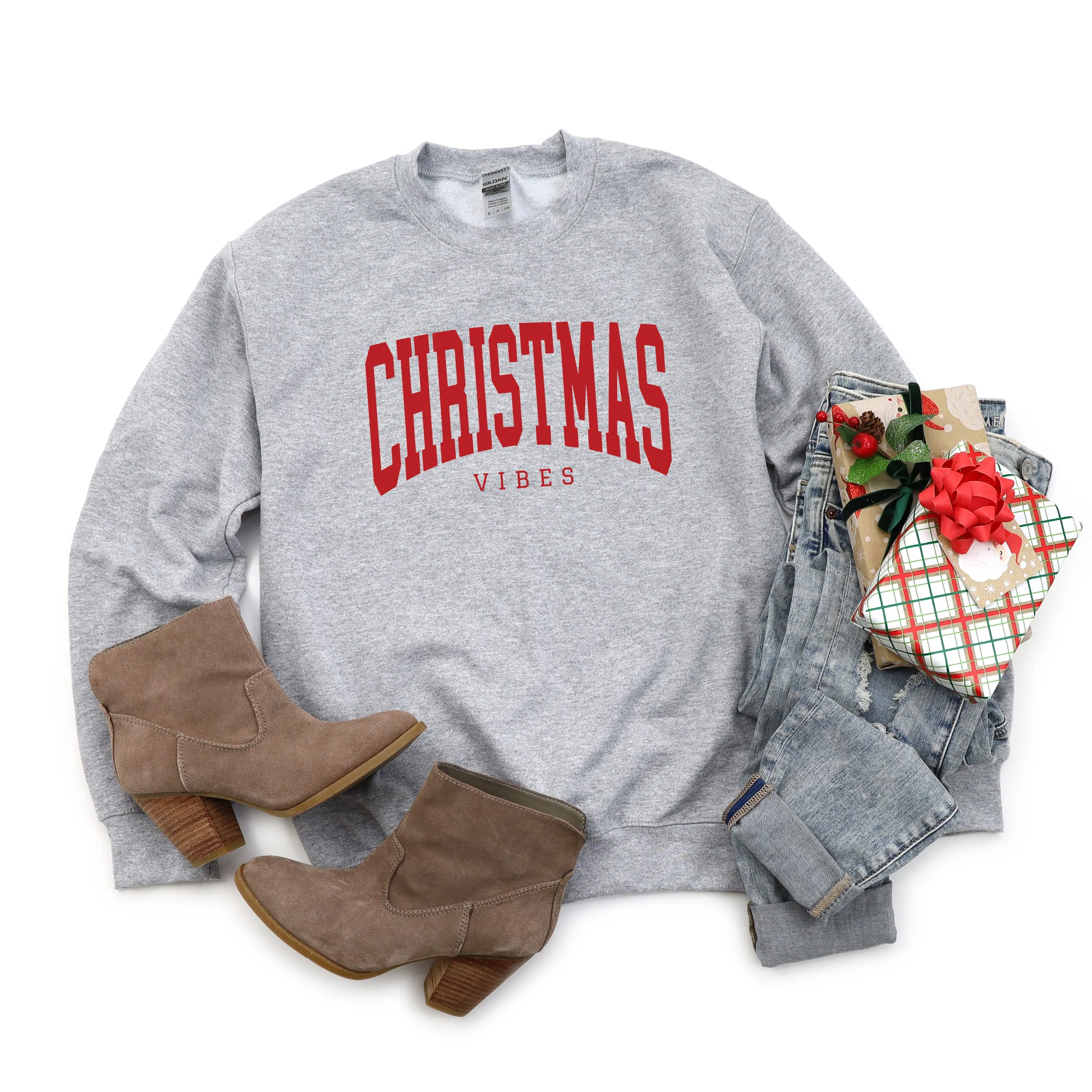 Christmas Vibes Varsity | Sweatshirt