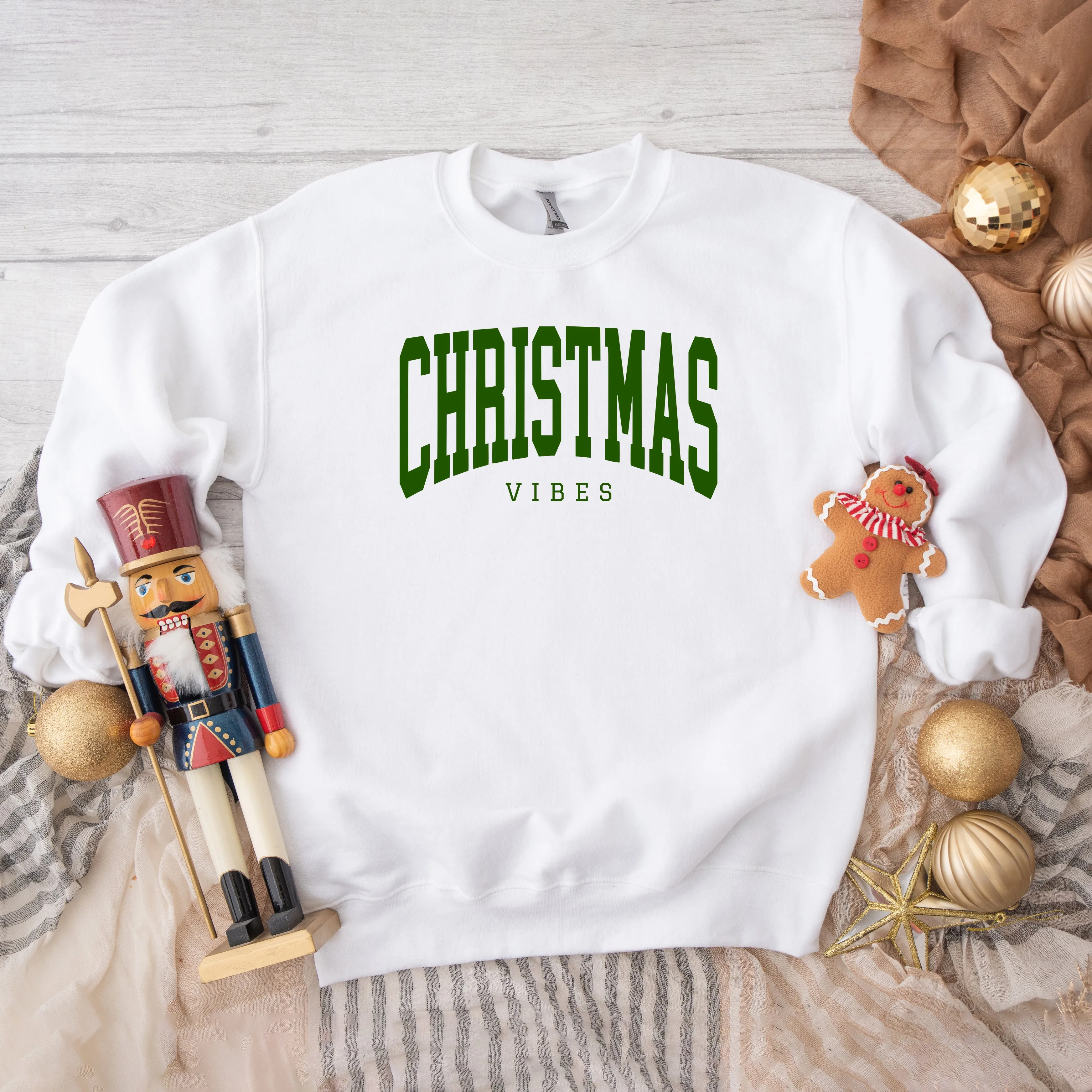 Christmas Vibes Varsity | Sweatshirt